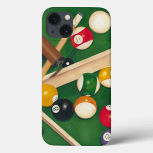 Lifelike Billiards Table with Balls and Chalk iPhone 13 Case