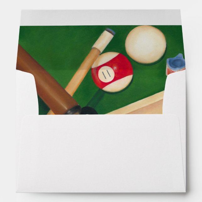 Lifelike Billiards Table with Balls and Chalk Envelope (Back (Bottom))