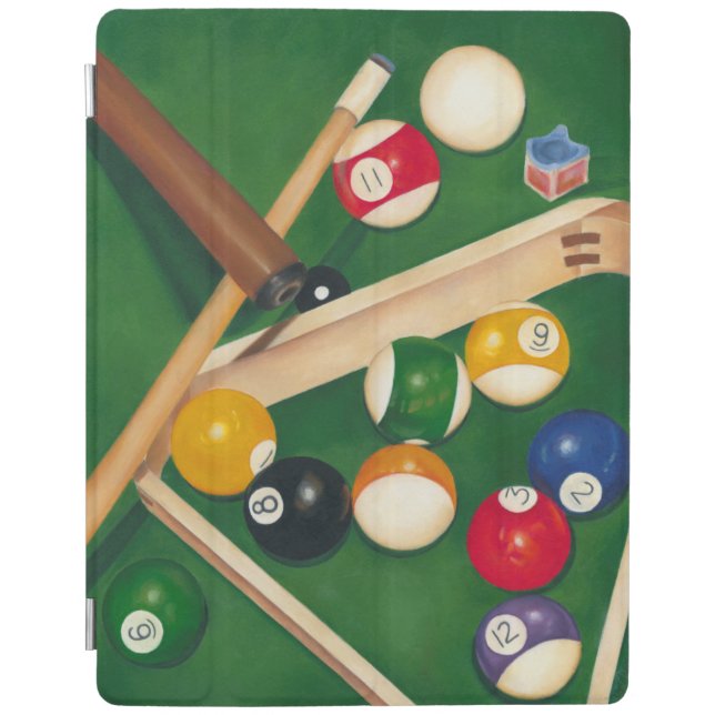 Lifelike Billiards Table with Balls and Chalk iPad Smart Cover (Front)