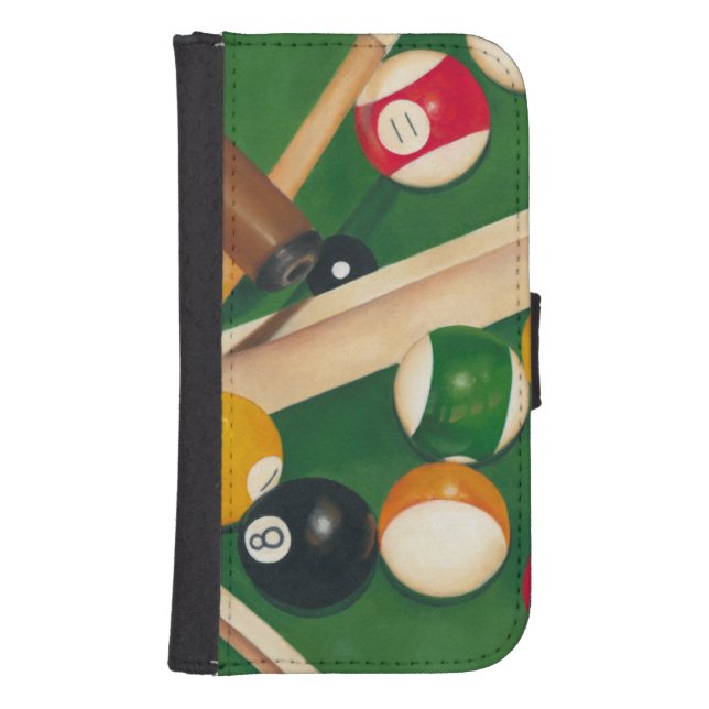 Lifelike Billiards Table with Balls and Chalk Samsung Galaxy Wallet Case (Front)