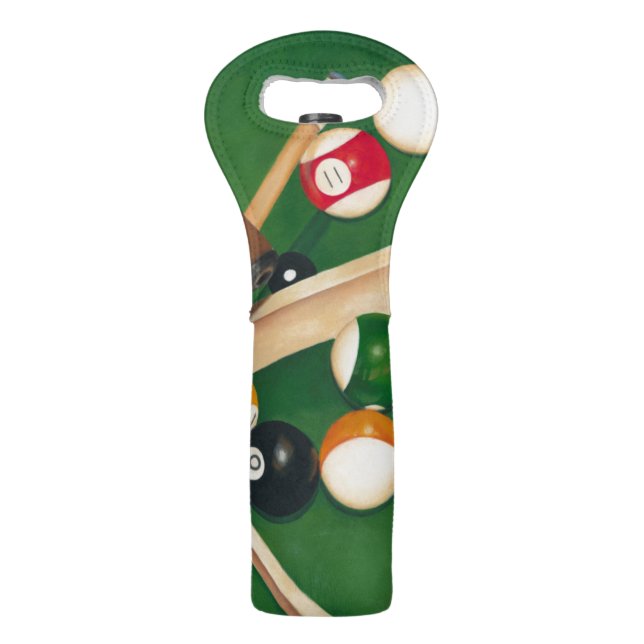 Lifelike Billiards Table with Balls and Chalk Wine Bag (Back)