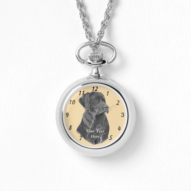lifelike portrait picture of black labrador dog watch (Front)