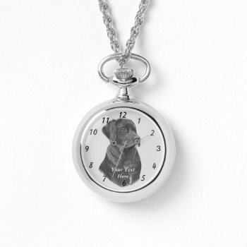 Lifelike Portrait Picture Of Black Labrador Dog Watch by artoriginals at Zazzle