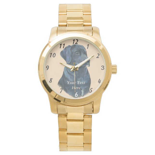 lifelike portrait picture of black labrador dog watch (Front)