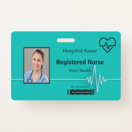 Lifeline Heartbeat Medical Photo ID Badge