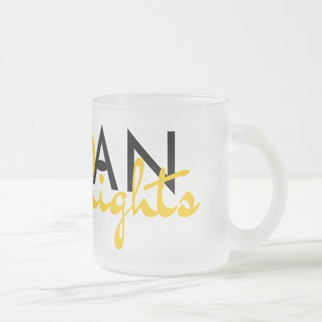Lifeline to Human Rights Frosted Glass Coffee Mug (Right)