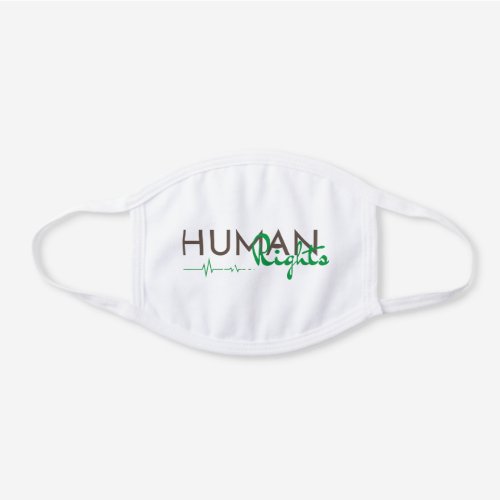 Lifeline to Human Rights White Cotton Face Mask