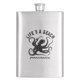 Life's a Beach - Funny Summer Quote Flask