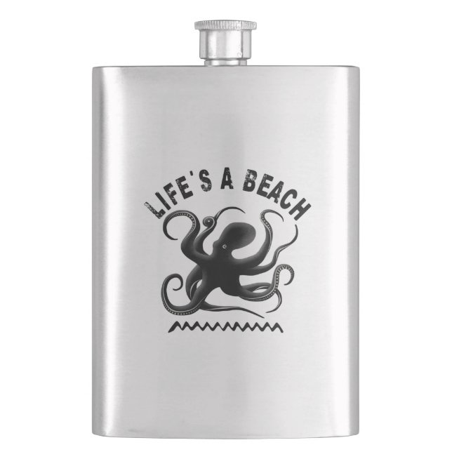 Life's a Beach - Funny Summer Quote Flask (Front)