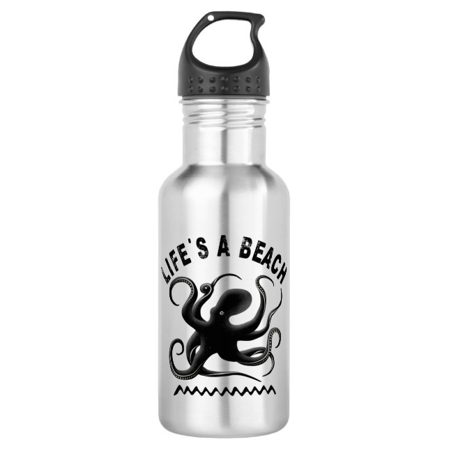 Life's a Beach - Funny Summer Quote Stainless Steel Water Bottle (Front)