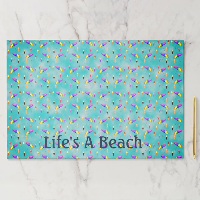 "Life's a Beach" Large Doodle Desk Paper Pad (Insitu)