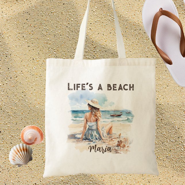 Life's a Beach Personalized Beach Tote Bag (Creator Uploaded)