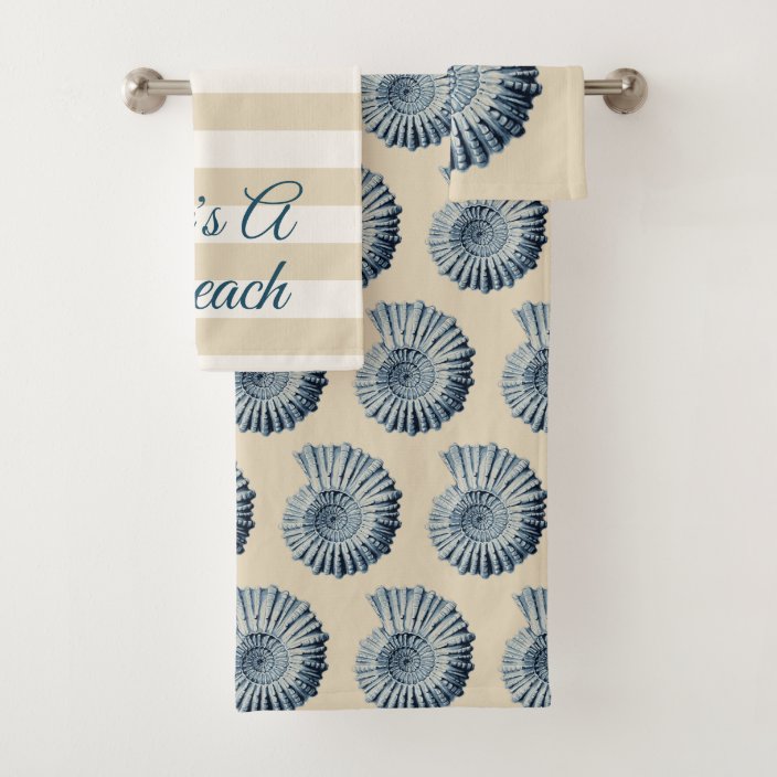bath towels with sea shells