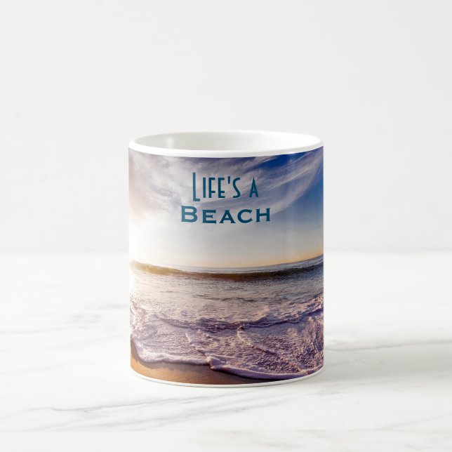 Life's A Beach Tropical Ocean Coffee Mug (Center)