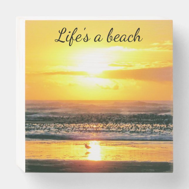 "Life's a beach" Wooden Box Sign (Front Horizontal)
