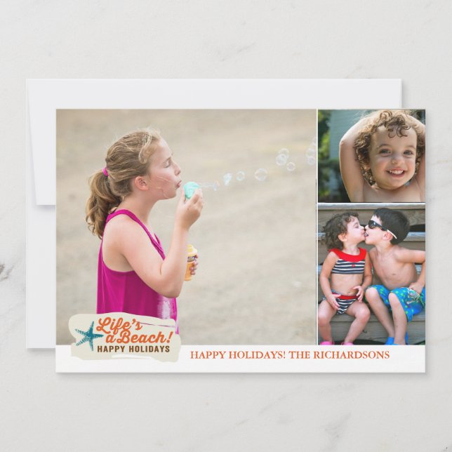 Life's A Beach! x3 Holiday Card (Front)