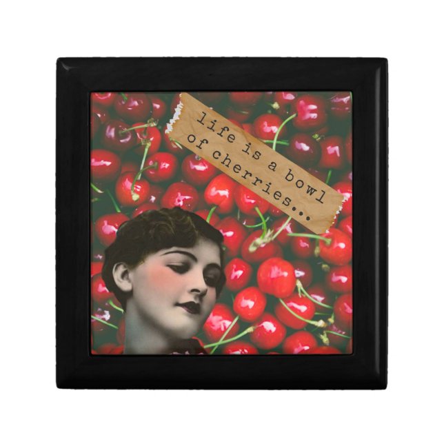 Life's A Bowl of Cherries Altered Art   Gift Box (Front)