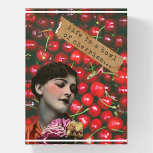Life's A Bowl of Cherries Altered Art   Paperweight