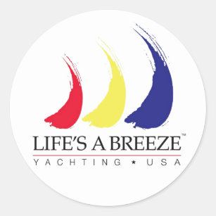Life's a Breeze®_Paint-The-Wind_Yachting USA Classic Round Sticker