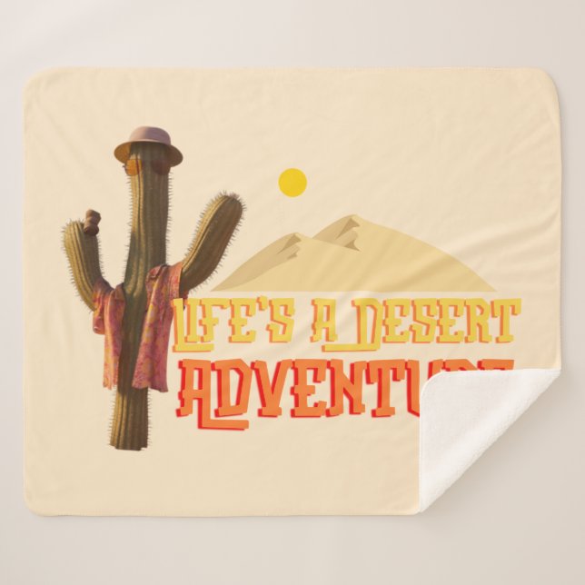 Life's a Desert Adventure Sherpa Blanket (Front (Horizontal))