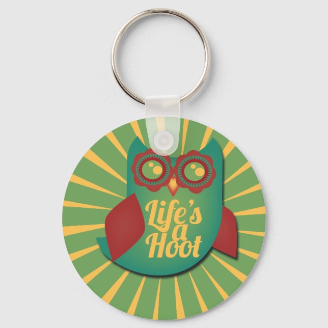 Life's a Hoot owl Cute Animal Keychain (Front)