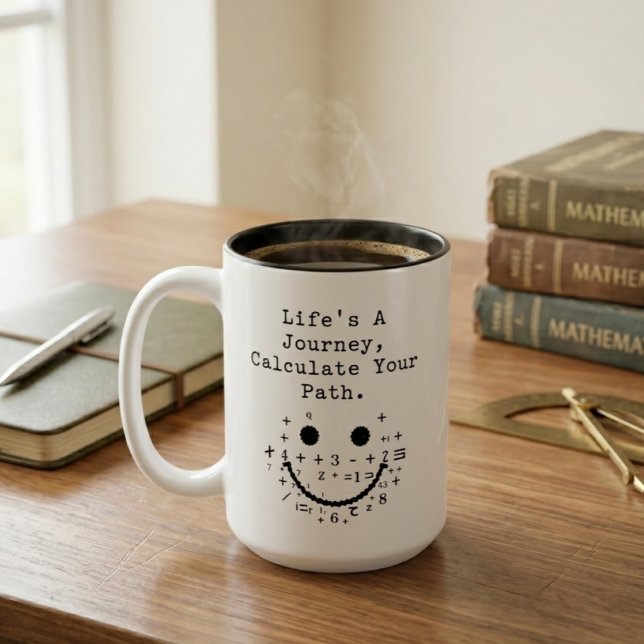 Life's A Journey Calculate Your Path Math Two-Tone Coffee Mug (Creator Uploaded)