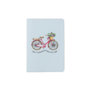 Life's a Journey, Enjoy the Ride - Flower Bike Passport Holder