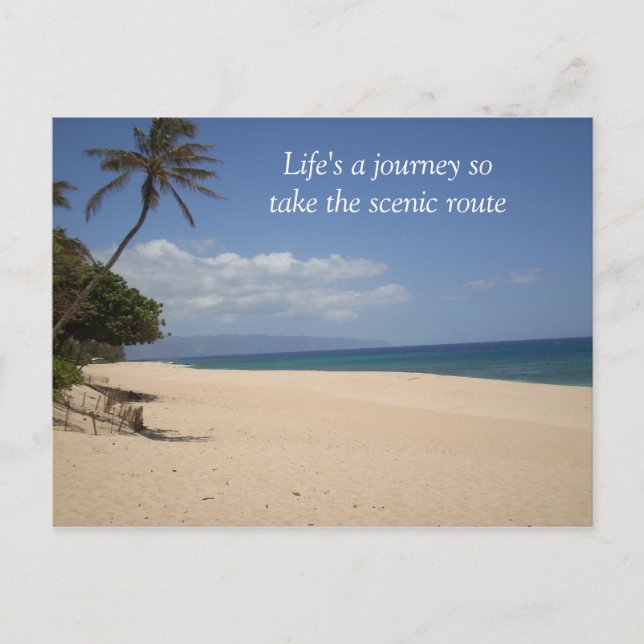 Life's a journey sotake the scenic route postcard (Front)