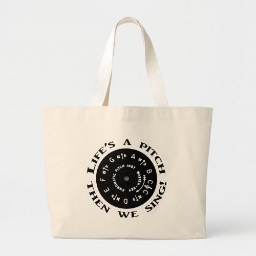 Lifes a Pitch Large Tote Bag