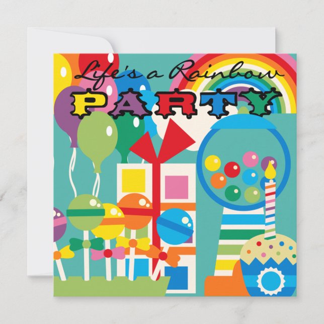 Life's a Rainbow Birthday Invitation (Front)