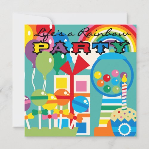 Life's a Rainbow Birthday Invitation