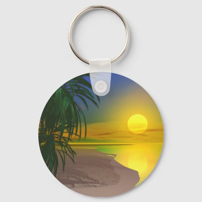 Life's a Sunny Beach Keychain (Front)