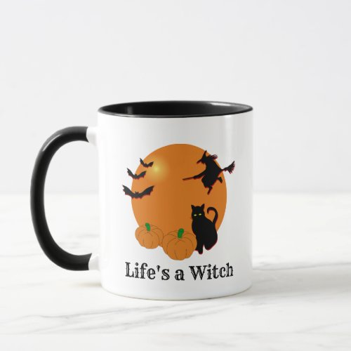 Lifes a Witch Halloween Moon Mug