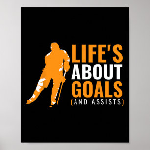 Life's About Goals Ice Hockey Shirt For Boys Ice H Poster