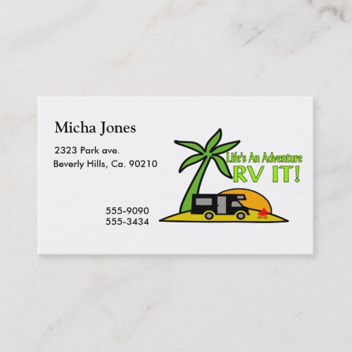 Lifes An Adventure So RV It Business Card