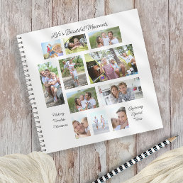 Lifes Beautiful Moments 11 Photo Collage White Notebook