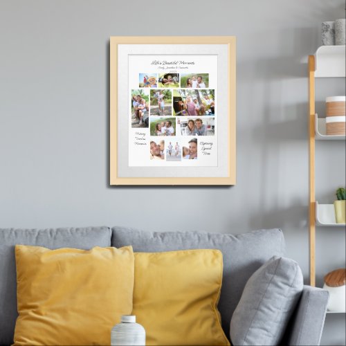 Lifes Beautiful Moments 11 Photos Collage White Framed Art