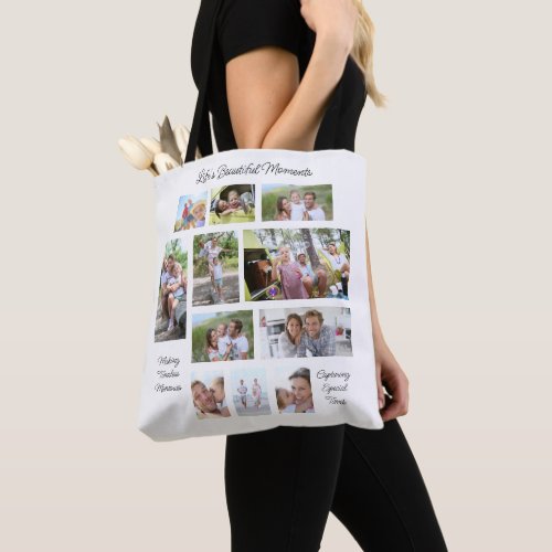 Lifes Beautiful Moments 3 Quotes 11 Photo Collage Tote Bag