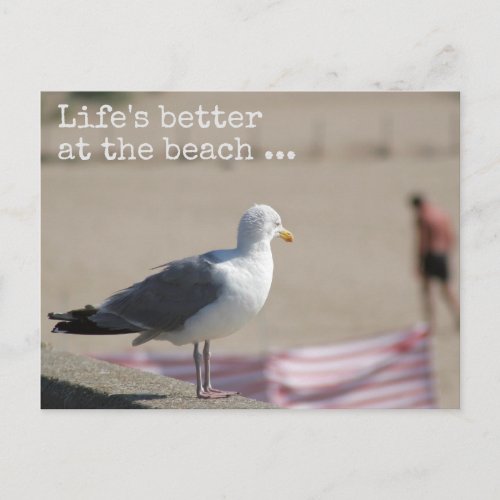 Lifes better at the beach _ Fun quote Postcard