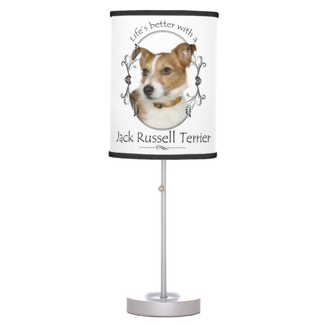 Life's Better Jack Russell Table Lamp (Front)