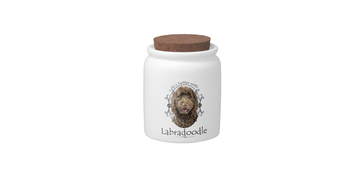 Life's Better Labradoodle Treat Jar Zazzle