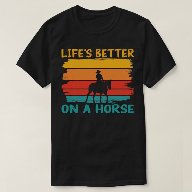 Life's Better On A Horse, Horse Lovers Boys Men T-Shirt (Design Front)