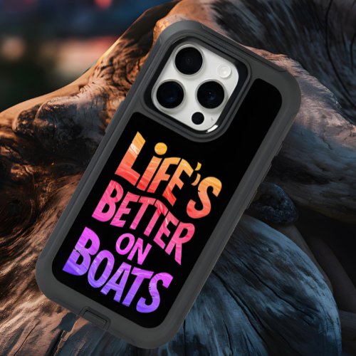 Lifes Better On Boats Rainbow iPhone 15 Pro Case