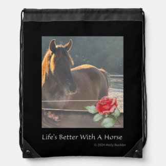 Life's Better With a Horse Drawstring Bag
