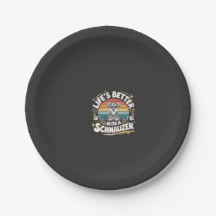 Life's Better With A Schnauzer Dog Vintage Paper Plates