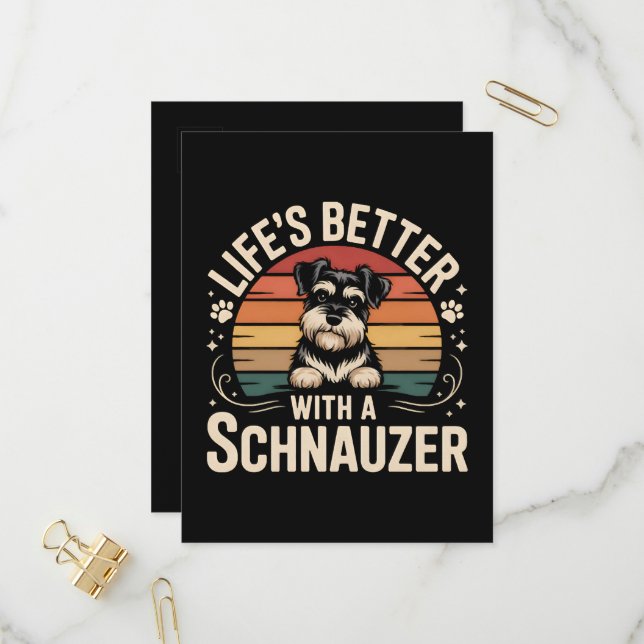Life's Better With A Schnauzer Invitation Postcard (Front/Back In Situ)