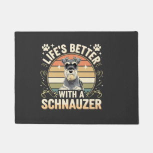 Life's Better With A Schnauzer Retro Dog Lover Doormat