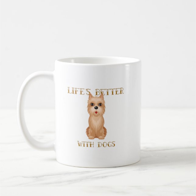 Life's Better With Dogs - Cairn Terrier Coffee Mug (Left)