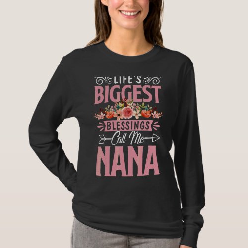 Lifes Biggest Blessings Call Me Nana Grandma Moth T_Shirt