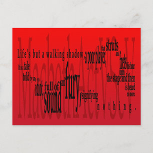 'Life's but a Walking Shadow' Macbeth Shakespeare Postcard